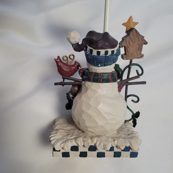 Home Interiors Snowman Metal Tea Light Lamp Holiday Winter Decor - Picture 7 of 12